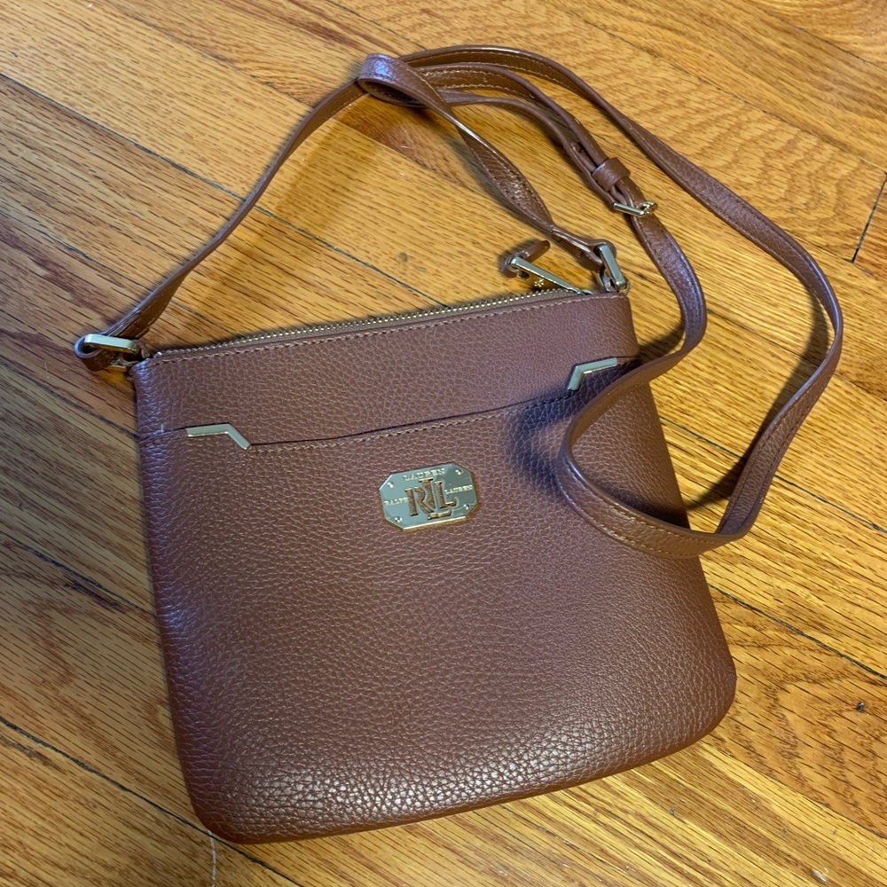 Ralph Lauren crossbody brown leather purse